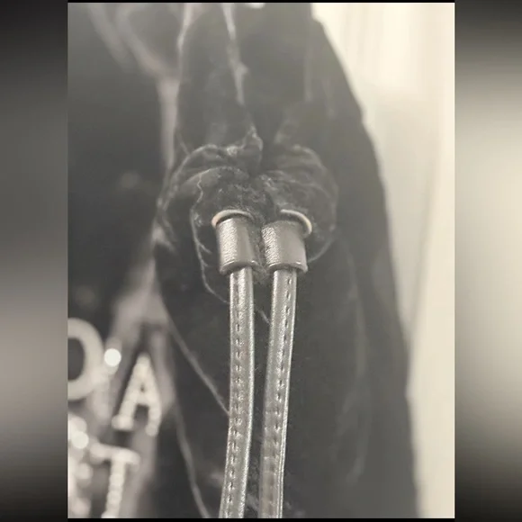 Victorias Secret VELVET Rhinestone Bling Drawstring Tote Bag Purse New W/O Tag C - Picture 2 of 6